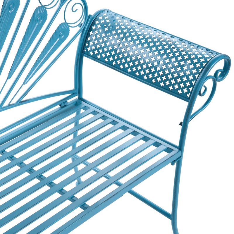 Havebænk Pavia 146 cm Jern - Blå - Havemøbler - Havesofaer & bænke - Udendørs bænk & havebænk