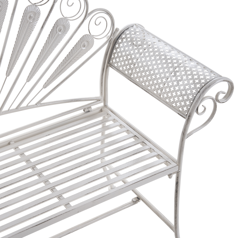 Havebænk Pavia 146 cm Jern - Hvid - Havemøbler - Havesofaer & bænke - Udendørs bænk & havebænk