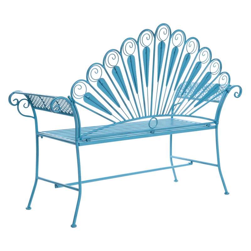 Havebænk Pavia 146 cm Jern - Blå - Havemøbler - Havesofaer & bænke - Udendørs bænk & havebænk