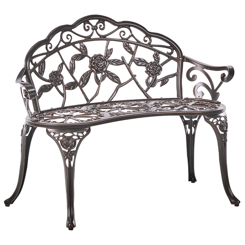 Havebænk Piura 88 cm Aluminium - Brun - Havemøbler - Havesofaer & bænke - Udendørs bænk & havebænk