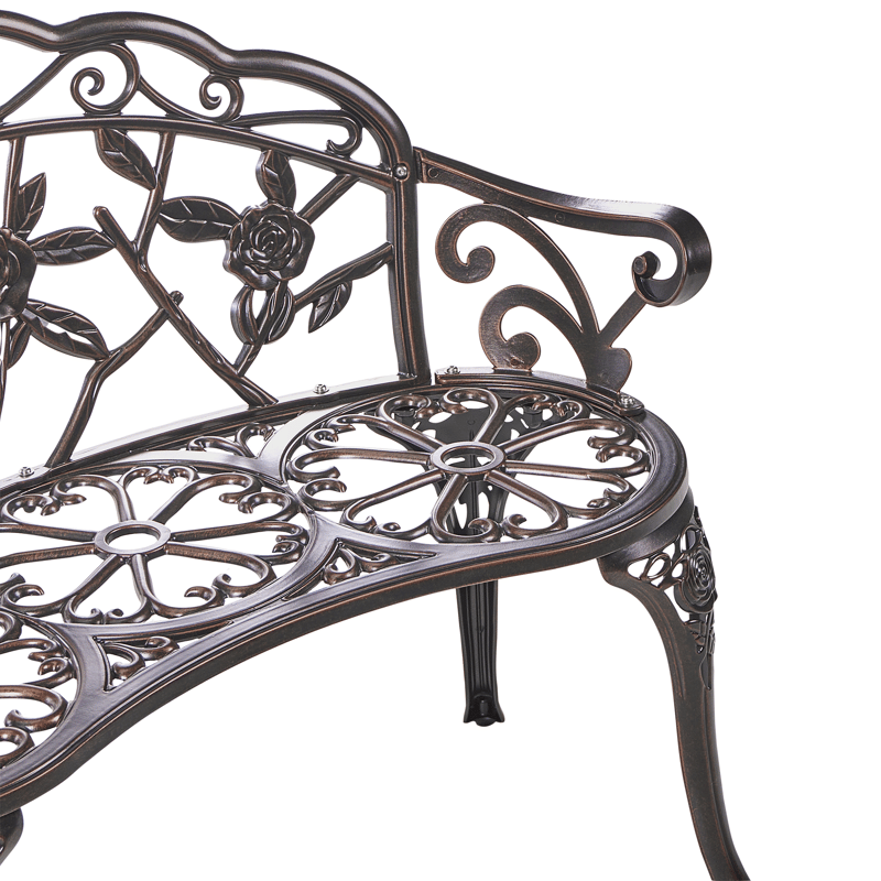 Havebænk Piura 88 cm Aluminium - Brun - Havemøbler - Havesofaer & bænke - Udendørs bænk & havebænk