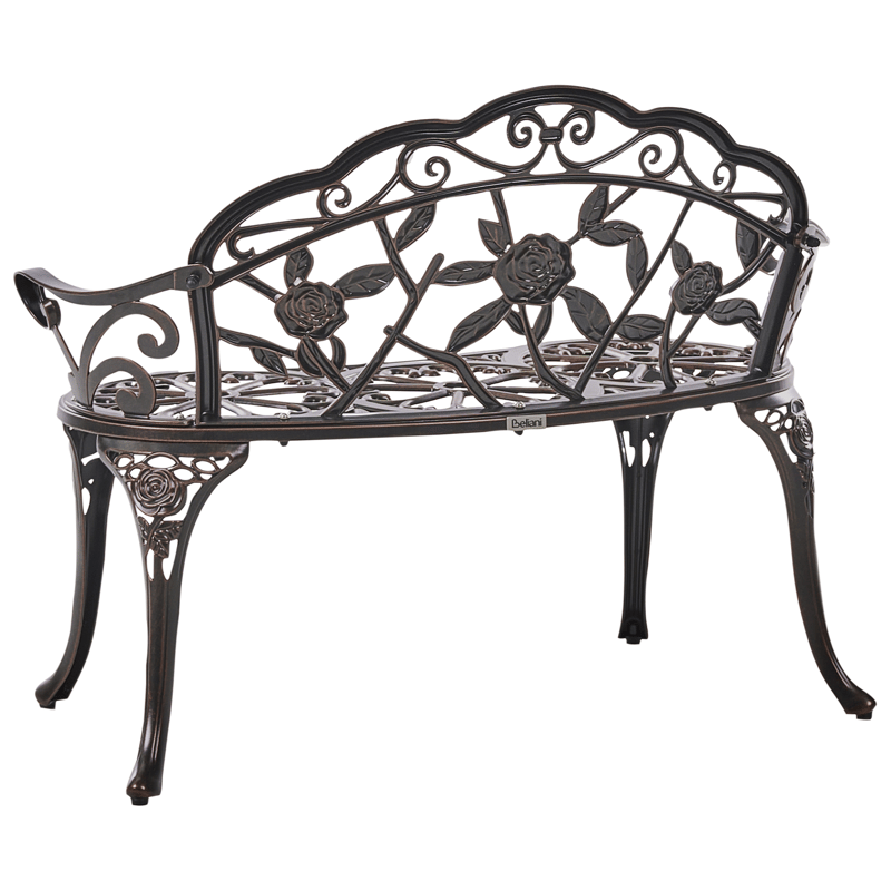 Havebænk Piura 88 cm Aluminium - Brun - Havemøbler - Havesofaer & bænke - Udendørs bænk & havebænk