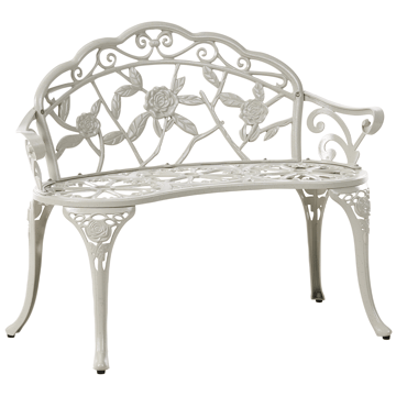 Havebænk Piura 88 cm Aluminium - Hvid - Havemøbler - Havesofaer & bænke - Udend ørs bænk & havebænk