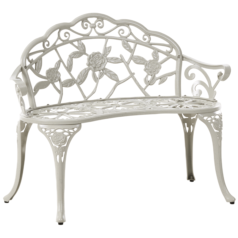 Havebænk Piura 88 cm Aluminium - Hvid - Havemøbler - Havesofaer & bænke - Udendørs bænk & havebænk