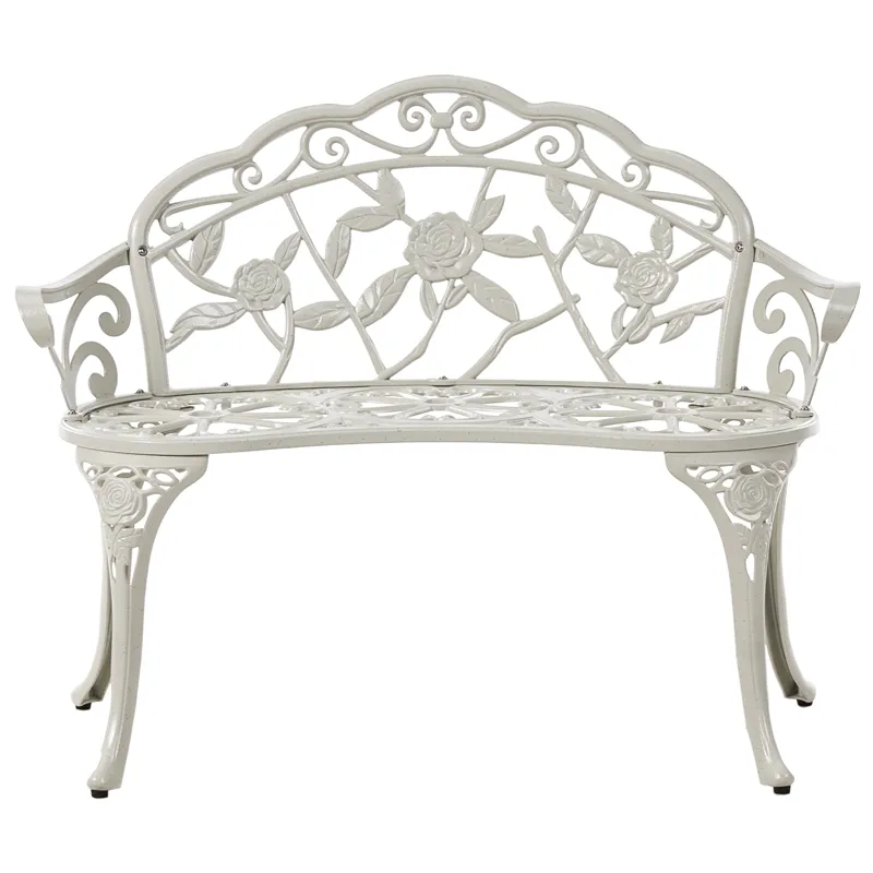 Havebænk Piura 88 cm Aluminium, Hvid