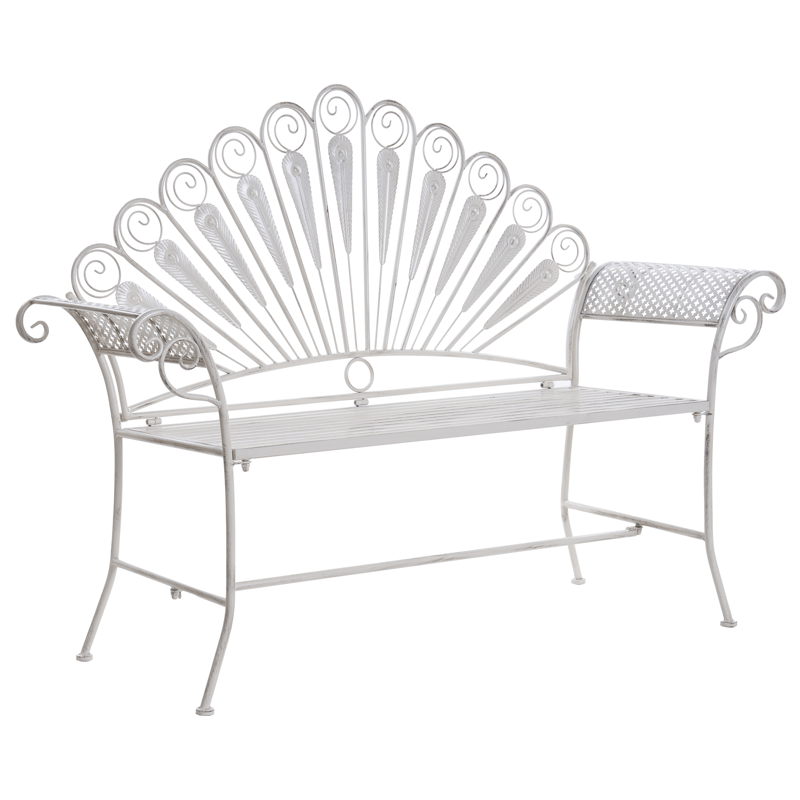 Havebænk Pavia 146 cm Jern - Hvid - Havemøbler - Havesofaer & bænke - Udendørs bænk & havebænk