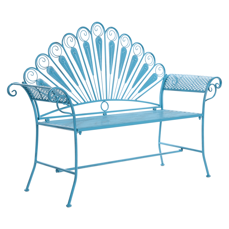 Havebænk Pavia 146 cm Jern - Blå - Havemøbler - Havesofaer & bænke - Udendørs bænk & havebænk