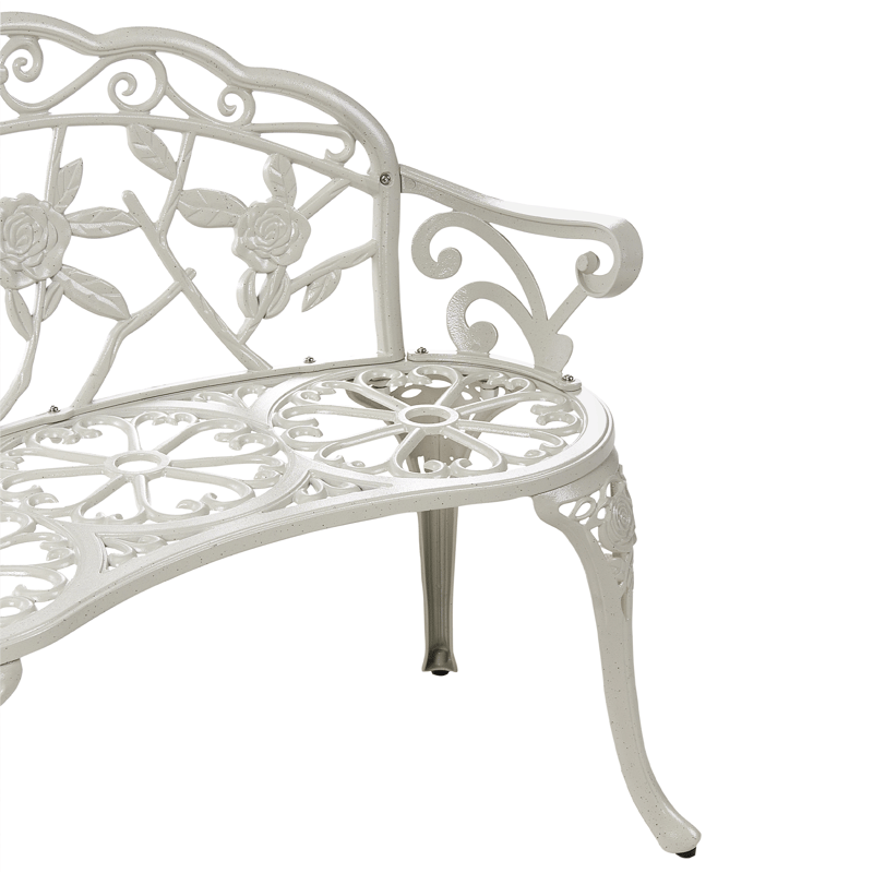 Havebænk Piura 88 cm Aluminium - Hvid - Havemøbler - Havesofaer & bænke - Udendørs bænk & havebænk