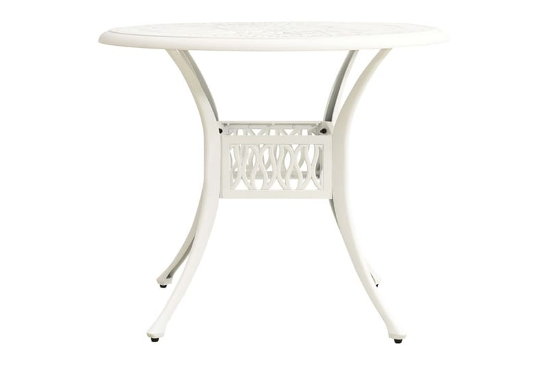 Havebord 90x90x74 cm Støbt Aluminium Hvid - Hvid - Havemøbler - Havesofaer & bænke - Udendørs bænk & havebænk