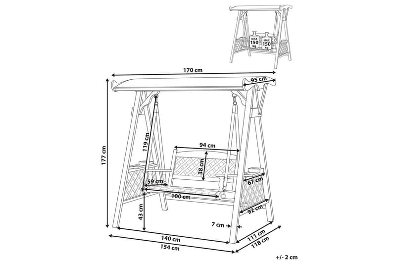 Havegynge Senarica - Havemøbler - Havesofaer & bænke - Gyngesofa