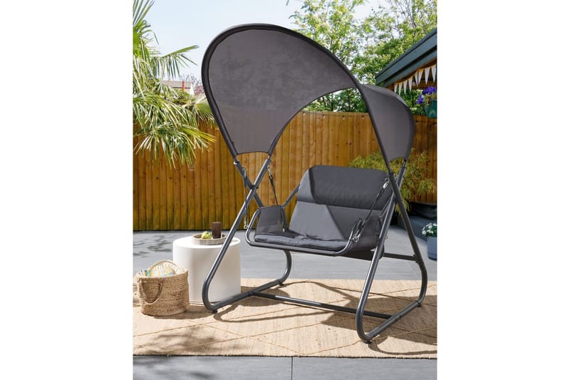 Havegynge Solagna - Mørkegrå, 114x117x182 cm - Havemøbler - Havesofaer & bænke - Gyngesofa