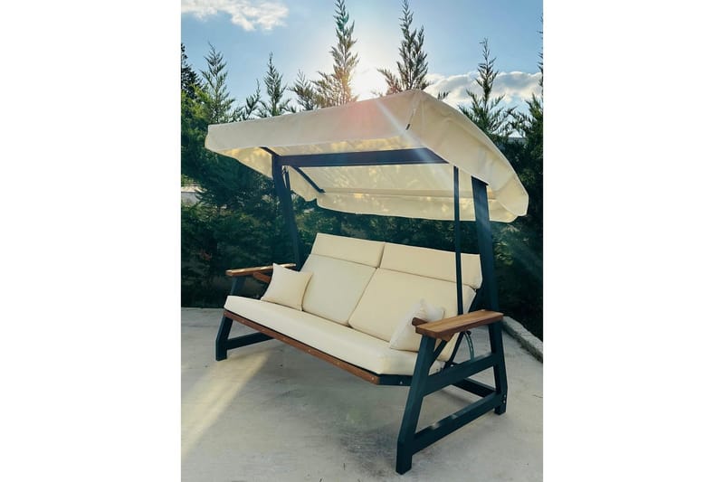 Havemøbelsæt Til Tre, Gyngestol Berriaren 2400 Naturlig / Beige - Naturlig / Beige - Havemøbler - Havesofaer & bænke - Gyngesofa