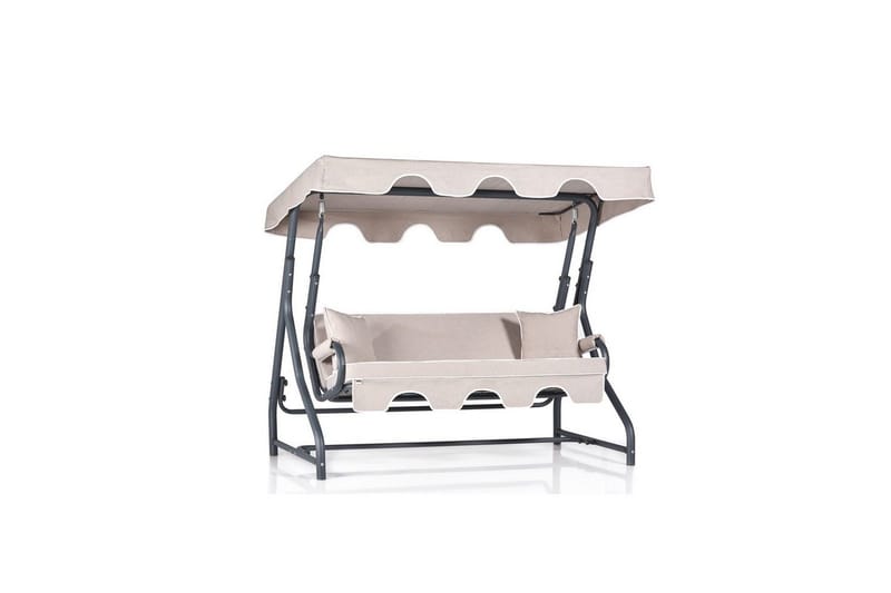 Havemøbelsæt Til Tre, Gyngestol Colomieuan Creme / Sort, Creme / Sort