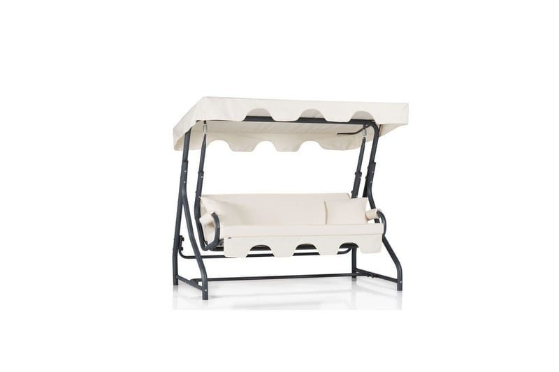 Havemøbelsæt Til Tre, Gyngestol Colomieuan Mørk Grøn / Hvid - Mørk Grøn / Hvid - Havemøbler - Havesofaer & bænke - Gyngesofa