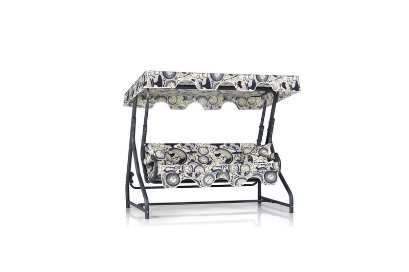 Havemøbelsæt Til Tre, Gyngestol Colomieuan Sort / Creme - Sort / Creme - Havemøbler - Havesofaer & bænke - Gyngesofa