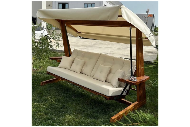 Havemøbelsæt Til Tre, Gyngestol Dasina Naturlig / Beige - Naturlig / Beige - Havemøbler - Havesofaer & bænke - Gyngesofa