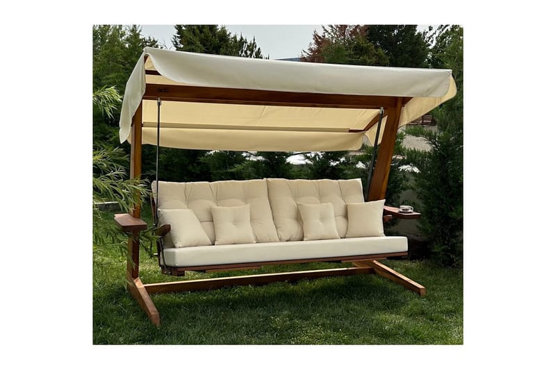 Havemøbelsæt Til Tre, Gyngestol Dasina Naturlig / Beige - Naturlig / Beige - Havemøbler - Havesofaer & bænke - Gyngesofa
