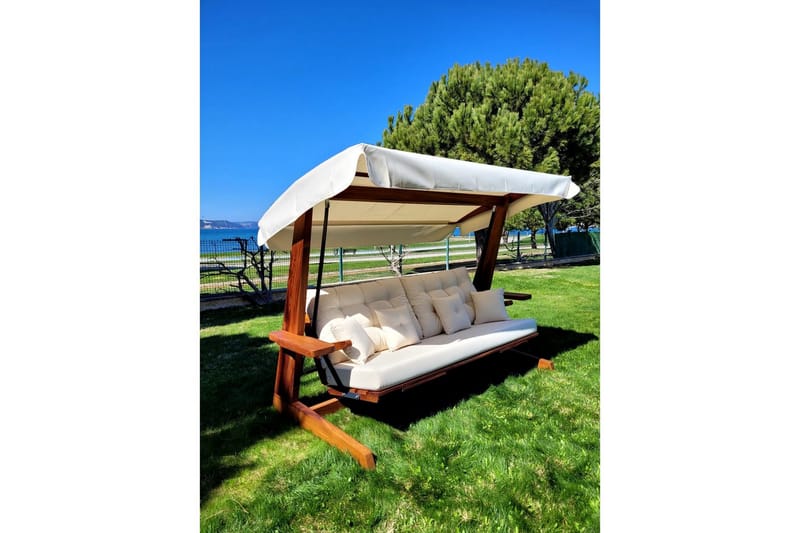 Havemøbelsæt Til Tre, Gyngestol Dasina Naturlig / Beige - Naturlig / Beige - Havemøbler - Havesofaer & bænke - Gyngesofa