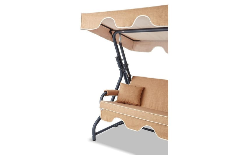 Havemøbelsæt Til Tre, Gyngestol Gowanda (200 x 165 x 110 cm) Beige - Beige - Havemøbler - Havesofaer & bænke - Hængesofaer