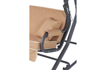 Havemøbelsæt Til Tre, Gyngestol Gowanda (200 x 165 x 110 cm) Beige - Beige - Havemøbler - Havesofaer & bænke - Hængesofaer