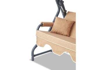 Havemøbelsæt Til Tre, Gyngestol Gowanda (200 x 165 x 110 cm) Beige - Beige - Havemøbler - Havesofaer & bænke - Hængesofaer