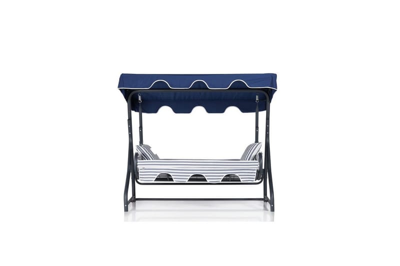 Havemøbelsæt Til Tre, Gyngestol Gowanda (200 x 165 x 110 cm) Lys Grå / Blå - Lys Grå / Blå - Havemøbler - Havesofaer & bænke - Hængesofaer