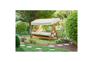 Havemøbelsæt Til Tre, Gyngestol Hazim Naturlig / Beige - Natur/Beige - Havemøbler - Havesofaer & bænke - Gyngesofa