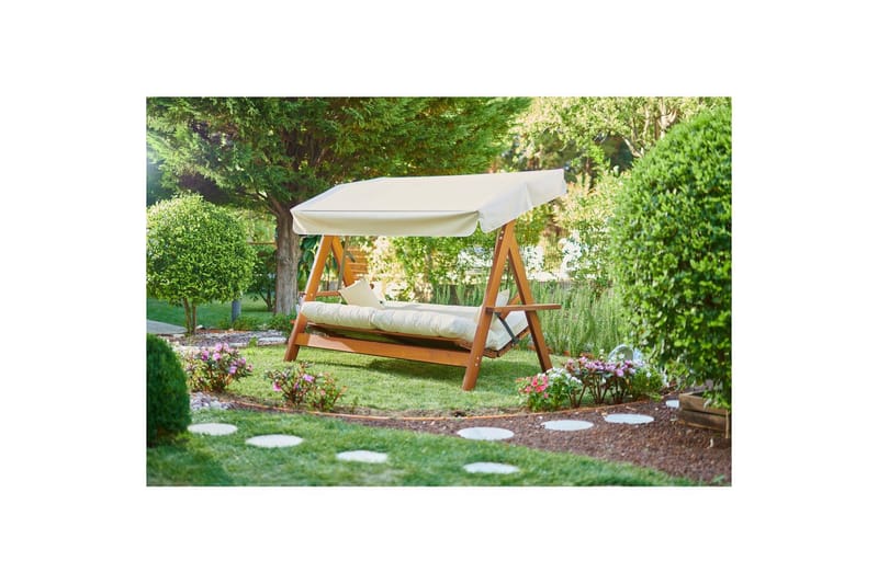 Havemøbelsæt Til Tre, Gyngestol Hazim Naturlig / Beige - Natur/Beige - Havemøbler - Havesofaer & bænke - Gyngesofa