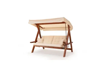 Havemøbelsæt Til Tre, Gyngestol Hazim Naturlig / Beige - Natur/Beige - Havemøbler - Havesofaer & bænke - Gyngesofa