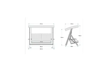 Havemøbelsæt Til Tre, Gyngestol Hazim Naturlig / Beige - Natur/Beige - Havemøbler - Havesofaer & bænke - Gyngesofa