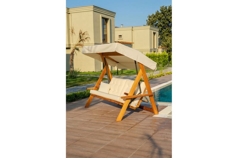 Havemøbelsæt Til Tre, Gyngestol Hazim Naturlig / Beige - Natur/Beige - Havemøbler - Havesofaer & bænke - Gyngesofa