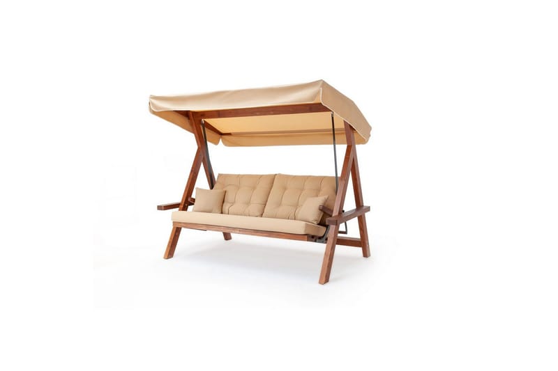 Havemøbelsæt Til Tre, Gyngestol Hazim Naturlig / Beige - Natur/Beige - Havemøbler - Havesofaer & bænke - Gyngesofa