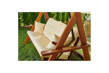 Havemøbelsæt Til Tre, Gyngestol Hazim Naturlig / Beige - Natur/Beige - Havemøbler - Havesofaer & bænke - Gyngesofa