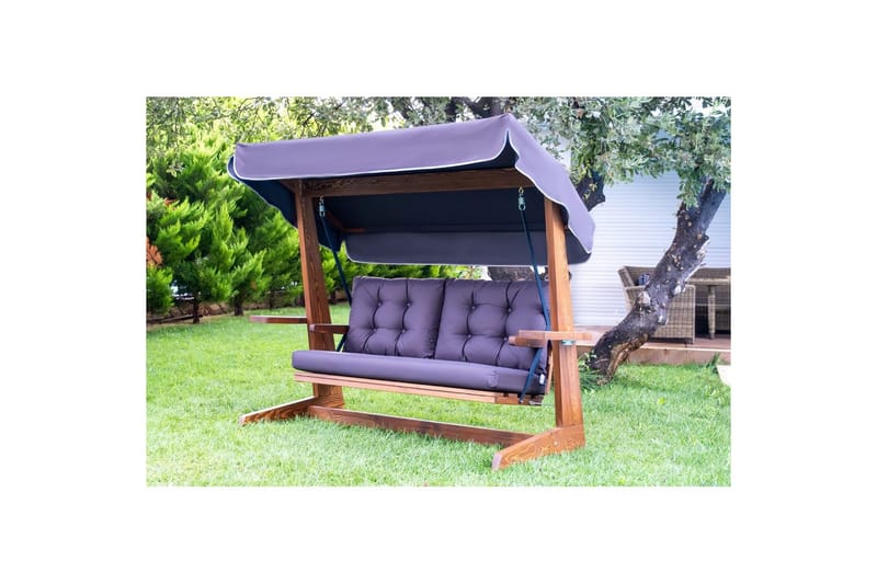 Havemøbelsæt Til Tre - Antracit, 220 x 100 x 175 cm - Havemøbler - Havesofaer & bænke - Gyngesofa
