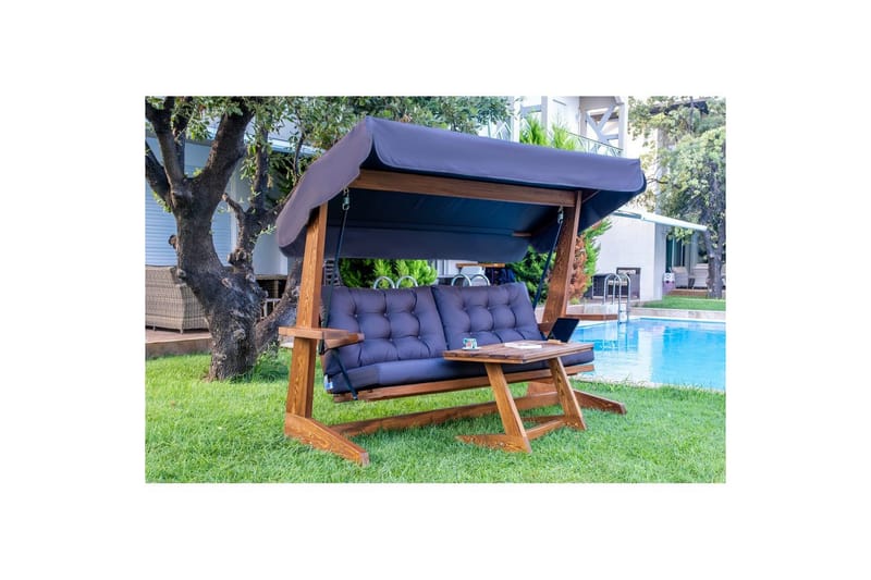 Havemøbelsæt Til Tre - Antracit, 237 x 100 x 175 cm - Havemøbler - Havesofaer & bænke - Gyngesofa