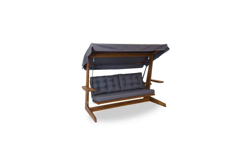 Havemøbelsæt Til Tre - Antracit, 237 x 100 x 175 cm - Havemøbler - Havesofaer & bænke - Gyngesofa