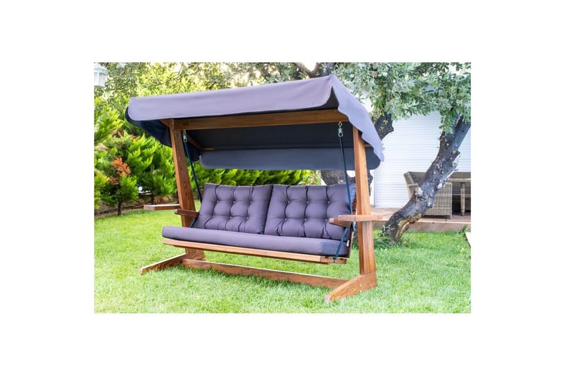 Havemøbelsæt Til Tre - Antracit, 237 x 100 x 175 cm - Havemøbler - Havesofaer & bænke - Gyngesofa