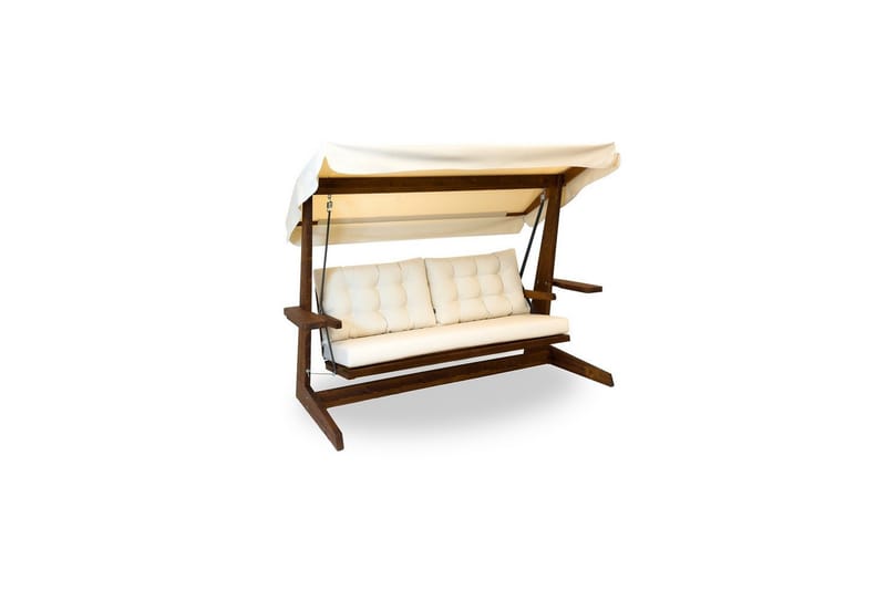 Havemøbelsæt Til Tre - Beige, 237 x 100 x 175 cm - Havemøbler - Havesofaer & bænke - Gyngesofa