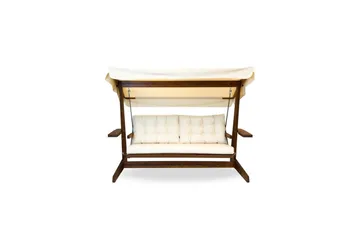 Havemøbelsæt Til Tre - Beige, 237 x 100 x 175 cm - Havemøbler - Havesofaer & bænke - Gyngesofa