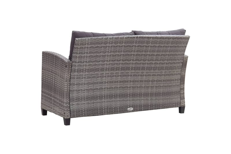 Topersoners Havesofa Med Hynder 124 cm Polyrattan Grå - Havemøbler - Havesofaer & bænke - Havesofaer