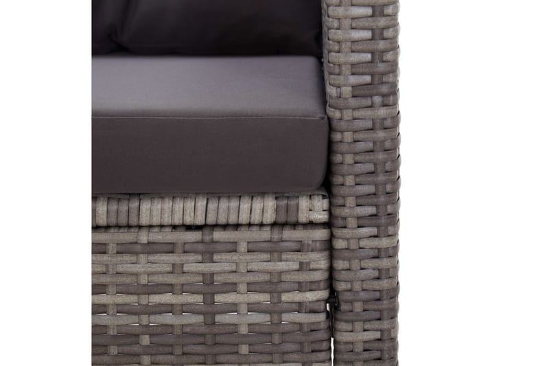 Topersoners Havesofa Med Hynder 124 cm Polyrattan Grå - Havemøbler - Havesofaer & bænke - Havesofaer