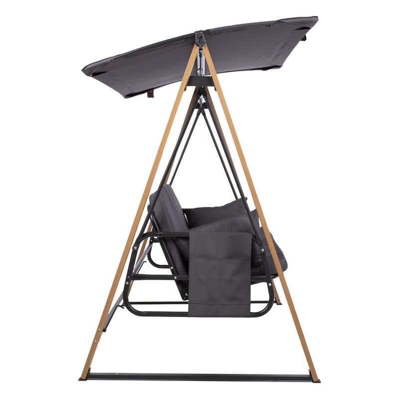 Havestolpe HOME4YOU Helia 3-personers havegynge - Grå - Havemøbler - Havesofaer & bænke - Gyngesofa