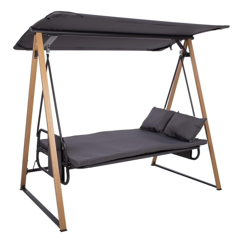 Havestolpe HOME4YOU Helia 3-personers havegynge - Grå - Havemøbler - Havesofaer & bænke - Gyngesofa