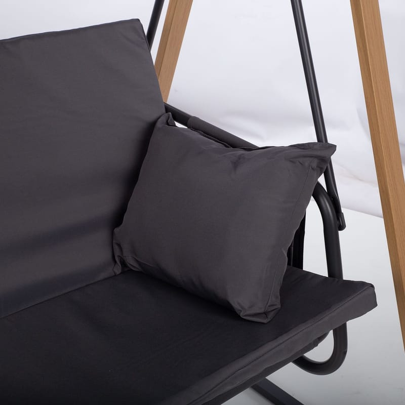 Havestolpe HOME4YOU Helia 3-personers havegynge - Grå - Havemøbler - Havesofaer & bænke - Gyngesofa