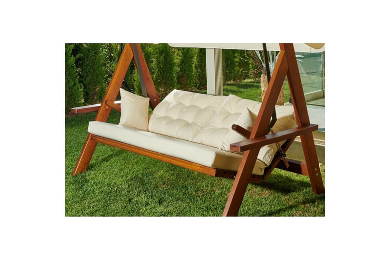 Hazim udendørs hængende sofa 3 personers - Natur/Beige - Havemøbler - Havesofaer & bænke - Gyngesofa