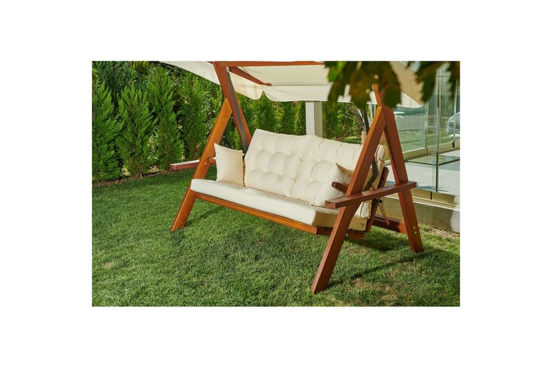 Hazim udendørs hængende sofa 3 personers - Natur/Beige - Havemøbler - Havesofaer & bænke - Gyngesofa