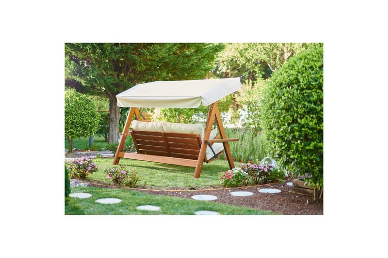 Hazim udendørs hængende sofa 3 personers - Natur/Beige - Havemøbler - Havesofaer & bænke - Gyngesofa