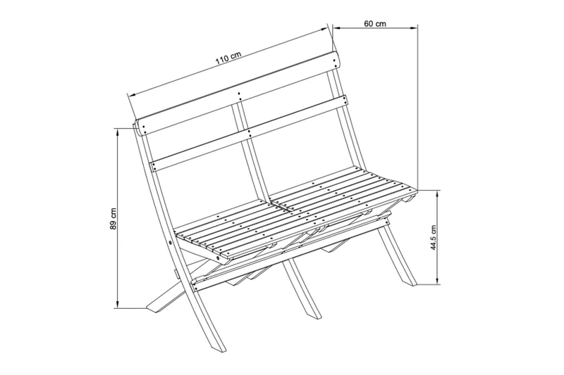 Landet udendørs sofa 110x60x89 cm - Grøn - Havemøbler - Havesofaer & bænke - Havesofaer