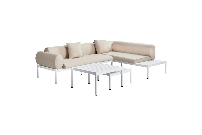 Loungegrupp Beliani Rasiglia Beige||White - Havemøbler - Loungemøbler - Sofagrupper udendørs