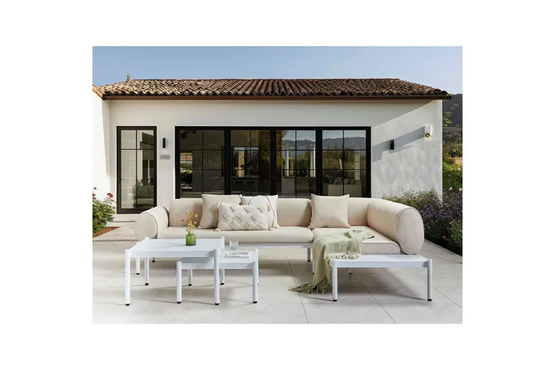 Loungegrupp Beliani Rasiglia Beige||White - Havemøbler - Loungemøbler - Sofagrupper udendørs